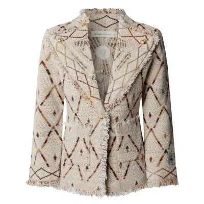 The Extreme Collection Women's Neutrals Beige Jacquard Knit Jacket Parker