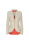 The Extreme Collection Women's Neutrals Honore Sand Houndstooth Blazer In Neutral