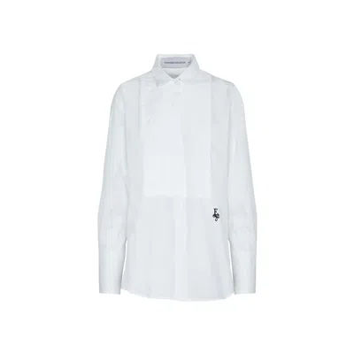 The Extreme Collection Women's Nicola White Drawstring Pintuck Shirt