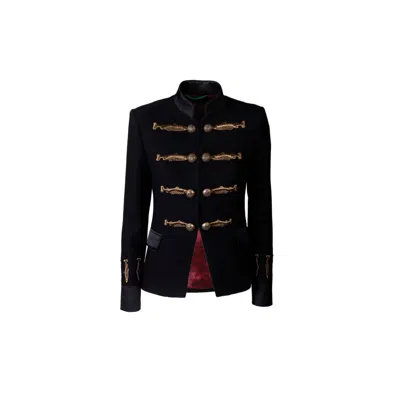 The Extreme Collection Women's Nuvola Black Embroidered Premium Crepe Blazer