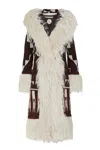 The Extreme Collection Women's Odeta Maroon Alpaca Long Coat In Neutral