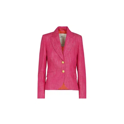 The Extreme Collection Women's Pink Anais Two-button Fuchsia Blazer