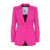 The Extreme Collection Women's Pink Fuchsia Single-breasted Blazer With One Gold Button Charlotta In Pink