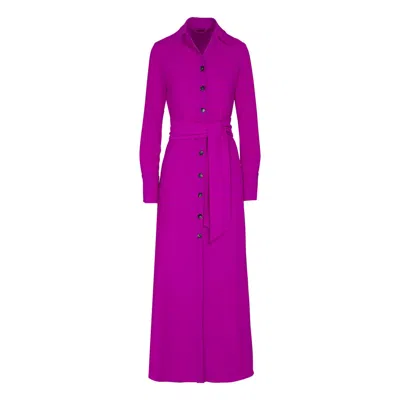 The Extreme Collection Women's Pink / Purple Bougainvillea Crepe Cornelia Shirt Dress In Pink/purple