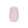 The Extreme Collection Women's Pink / Purple Elegant Pink Striped Shirt With Crisp White Collar And Cuffs Briana In Pink/purple