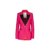 The Extreme Collection Women's Pink / Purple Savina Satin Blazer With Black Details