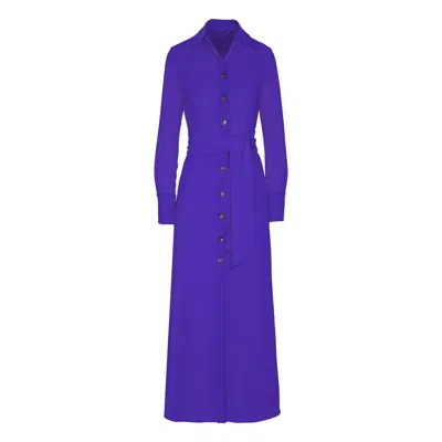 The Extreme Collection Women's Pink / Purple Violet Crepe Cornelia Shirt Dress In Pink/purple