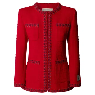 The Extreme Collection Women's Prince Structured Red Knit Jacket - Limited Edition