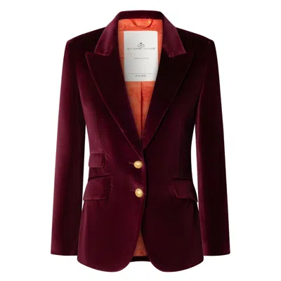 The Extreme Collection Women's Purple Burgundy Velvet Blazer Oliva