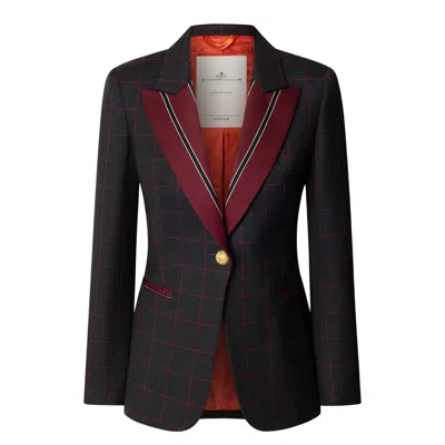 The Extreme Collection Women's Red / Black Wool Blazer With Contrast Lapel Rowan In Red/black
