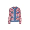 The Extreme Collection Women's Red / Blue Multicolor Tweed Jacket With Blue Trim And Button Detail Harlequinn In Red/blue