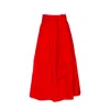 The Extreme Collection Women's Red Taffeta Midi Skirt With Bow