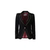 The Extreme Collection Women's Rock Star Statement Black Blazer With Gold And Black Studded Embellishments In Black