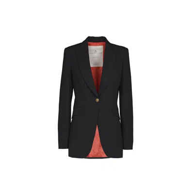 The Extreme Collection Women's Single Breasted Premium Crepe Black Paris Blazer