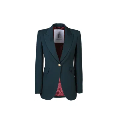 The Extreme Collection Women's Single Breasted Premium Crepe Paris Blazer Green