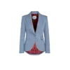 The Extreme Collection Women's Light Blue Blazer With Contrasting Black Lapel And Single Button Cipriani In Blue
