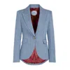 Shop The Extreme Collection Women's Single Breasted Sky Blue Denim Blazer With Pockets Blake