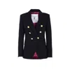 The Extreme Collection Women's Six Buttons Magdalone Black Blazer In Black