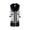 The Extreme Collection Women's Taciana Alpaca Mohair Wool Longline Coat With Vegan Fur Details