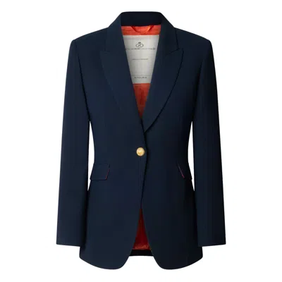 The Extreme Collection Women's Tailored Navy Blue Blazer Single-button Atelier