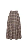 The Extreme Collection Women's Tristan Houndstooth Midi Skirt In Brown