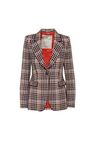 The Extreme Collection Women's Tristan Multicolor Houndstooth Blazer In Gray