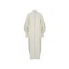 The Extreme Collection Women's White Alpaca And Merino Wool Oversized Chunky Knit Long Ecru Cardigan Valeria In White