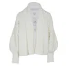 The Extreme Collection Women's Alpaca And Merino Wool Oversized Chunky Knit Short Cardigan Galatea In White I I In White