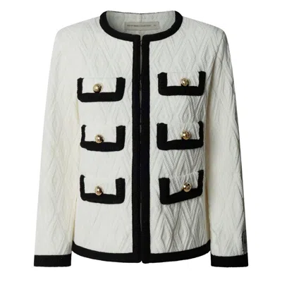 The Extreme Collection Women's White / Black Bianca Two-tone Structured Jacket - Limited Edition In Multi