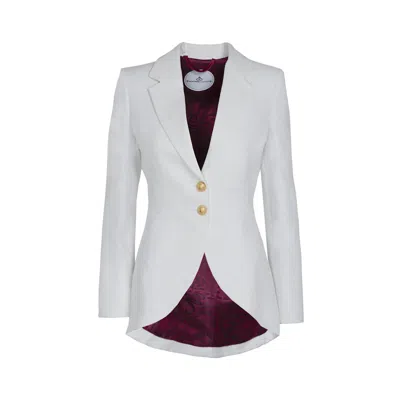 The Extreme Collection Women's White Classic Two Button Blazer Margarita