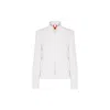 The Extreme Collection Women's White Embroidered Military-inspired Fitted Jacket Bianca White In White
