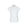 The Extreme Collection Women's White Henrietta Petal Front Drawstring Shirt