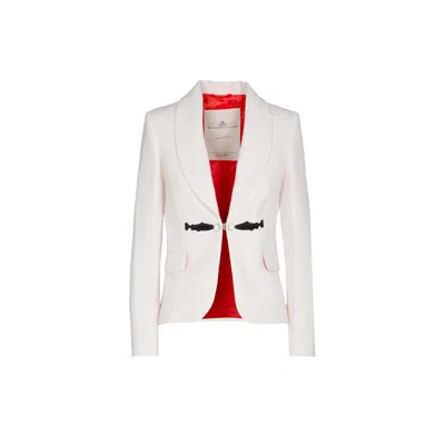 The Extreme Collection Women's White Ivory Blazer With Black Accents Cosima