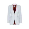 The Extreme Collection Women's White Payton Metallic Linen Blazer