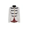 The Extreme Collection Women's White Renata Love Embroidered Premium Linen Ecru Blazer