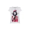 The Extreme Collection Women's White T-shirt With Layered Shoulder Golden Star