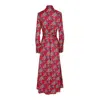 The Extreme Collection Women's Yellow / Orange Cornelia Liberty London Orange Printed Shirt Dress With Tie Belt
