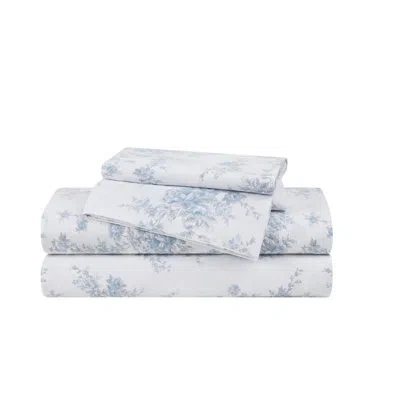 The Farmhouse By Rachel Ashwell The Farmhouse British Rose Sheet Set In Blue;white