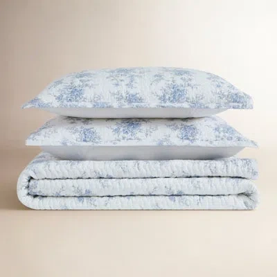 The Farmhouse By Rachel Ashwell White/blue Standard Cotton Quilt Set In White,blue