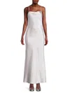 The Fashion Poet Women's Solid Maxi Slip Dress In Silver