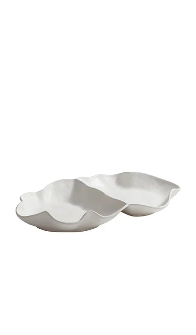 The Favorites Alfresco Ceramic Sectional Serving Bowl In White