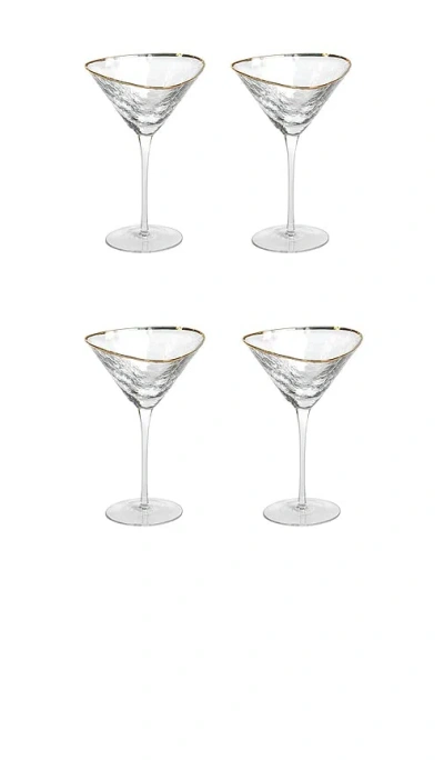 The Favorites Aperitivo Triangular Martini Glasses Set Of 4 In Transparent