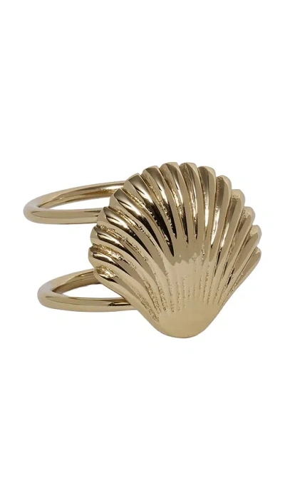 The Favorites Cap Ferrat Shell Napkin Ring Set Of 4 In Gold