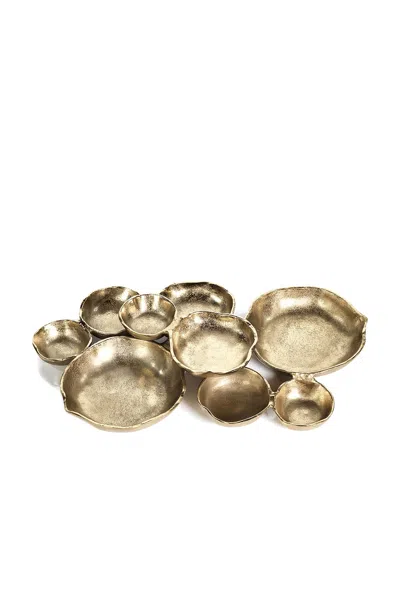 The Favorites Cluster Of Nine Round Serving Bowls In Gold