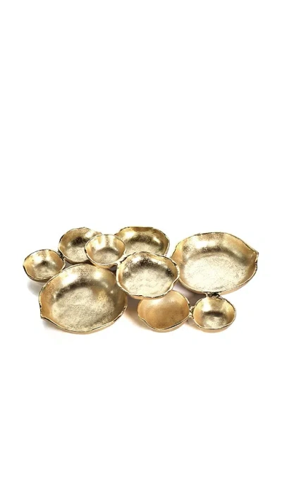 The Favorites Cluster Of Nine Round Serving Bowls In Gold