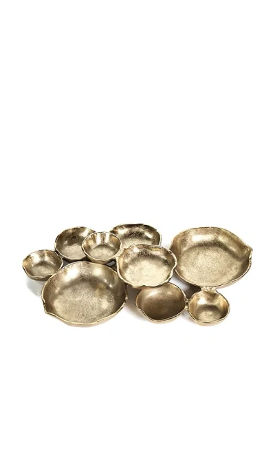 The Favorites Cluster Of Nine Round Serving Bowls In Gold