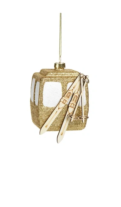 The Favorites Golden Gondola With Skis Ornament