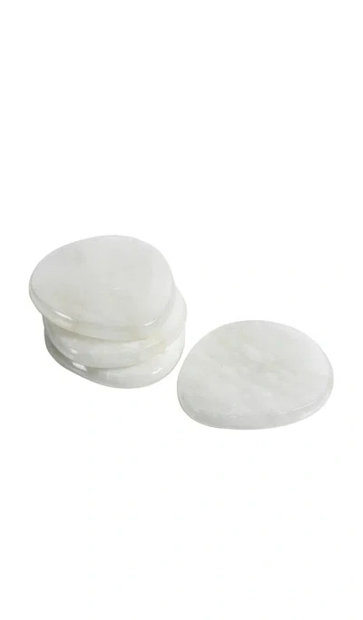 The Favorites La Salama Alabaster Coasters Set Of 4 In White