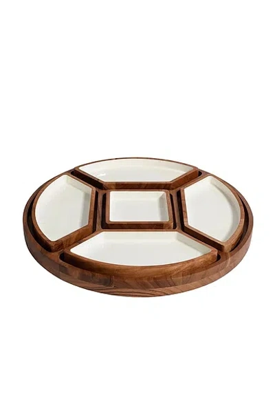 The Favorites Lazy Susan With 5 Condiment Sections In Brown
