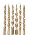 The Favorites Lumiere Twist Formal Candle Set Of 6 In Gold